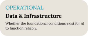 Data and infrastructure assessment dimension